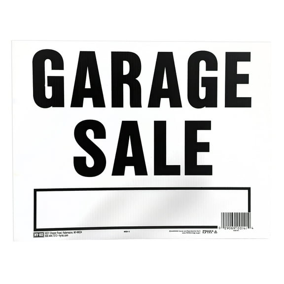 Hy-Ko 14" x 18" Plastic Garage Sale Sign