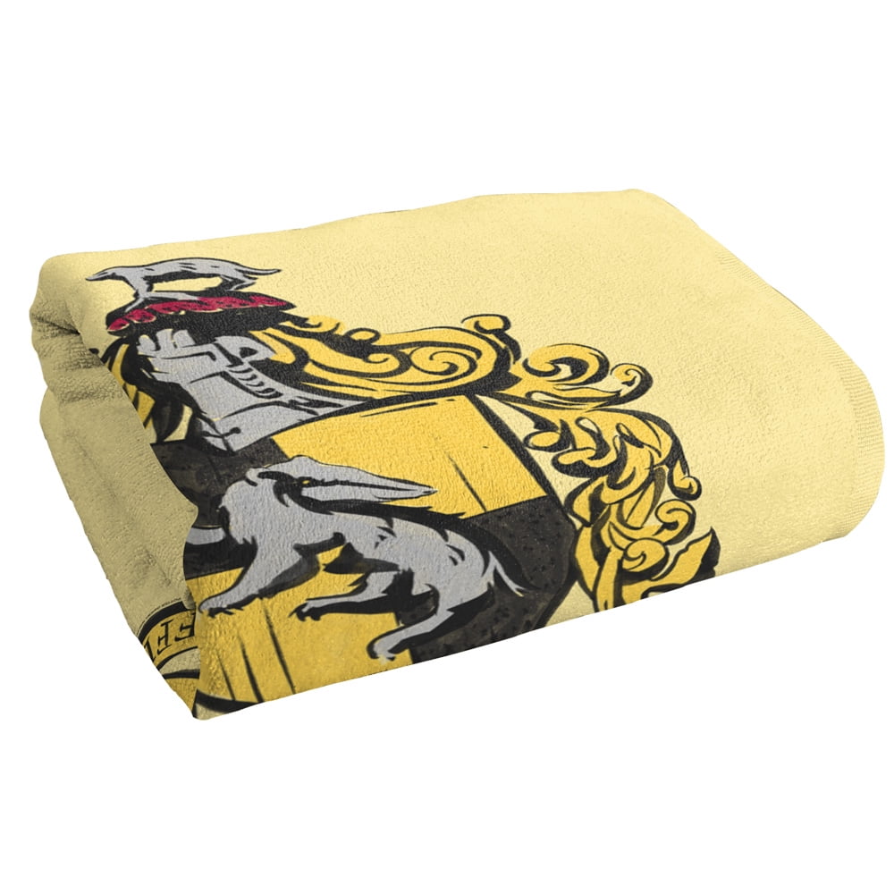 Harry Potter Drawn Hufflepuff Crest Officially Licensed Beach Towel 30' X 60'