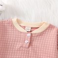thumbnail image 4 of Bébé Fille Garçon Sweat-Shirt Col Rond Romper Pull Patchwork Manches Longues Haut Chaud Automne Vêtements d'Hiver Abricot, 4 of 6