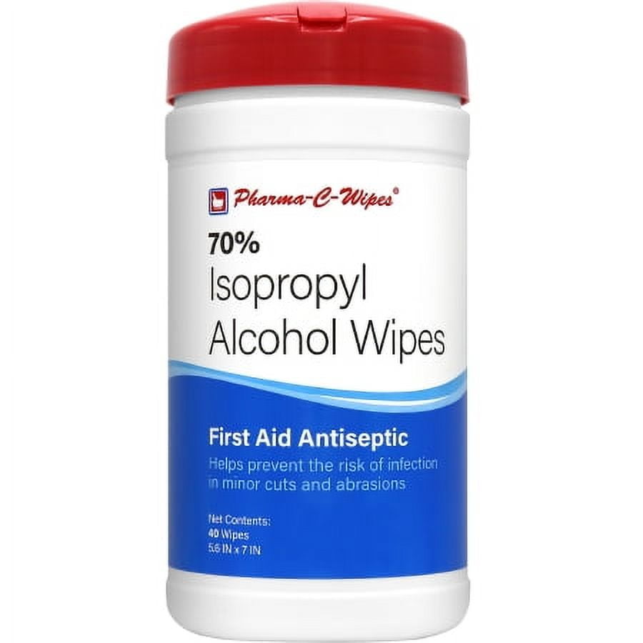 Pharma-C-Wipes Antiseptic Hand Wipes with Isopropyl Alcohol, 40 Per Canister, 8 Canisters