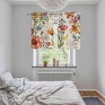 thumbnail image 5 of Summer Botanical Kitchen Curtains Small Short 39 Inch Length, Vintage Watercolor Flower Palnt Grommet Top Bedroom Living Room Curtains, Light Filtering Cafe Curtain Drapes 2 Panels Set 55''x39'', 5 of 9