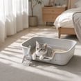 thumbnail image 2 of Semi Enclosed Cat Litter Box with High Sides, Low Entry Large Capacity Ventilate Odor Box for Indoor Cats, Senior Cats & Kittens, Easy Clean & Anti-Splashing Pet Potty 16.54''LX11.02''WX4.72''H, 2 of 7