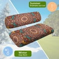 thumbnail image 6 of POLERO Golf Cart Seat Covers Fit for Club Car Precedent Front Seats Cushion, Brown Boho Mandala Print Golf Cart Front and Back Seat Cushion Cover, No Nails Required, 6 of 8
