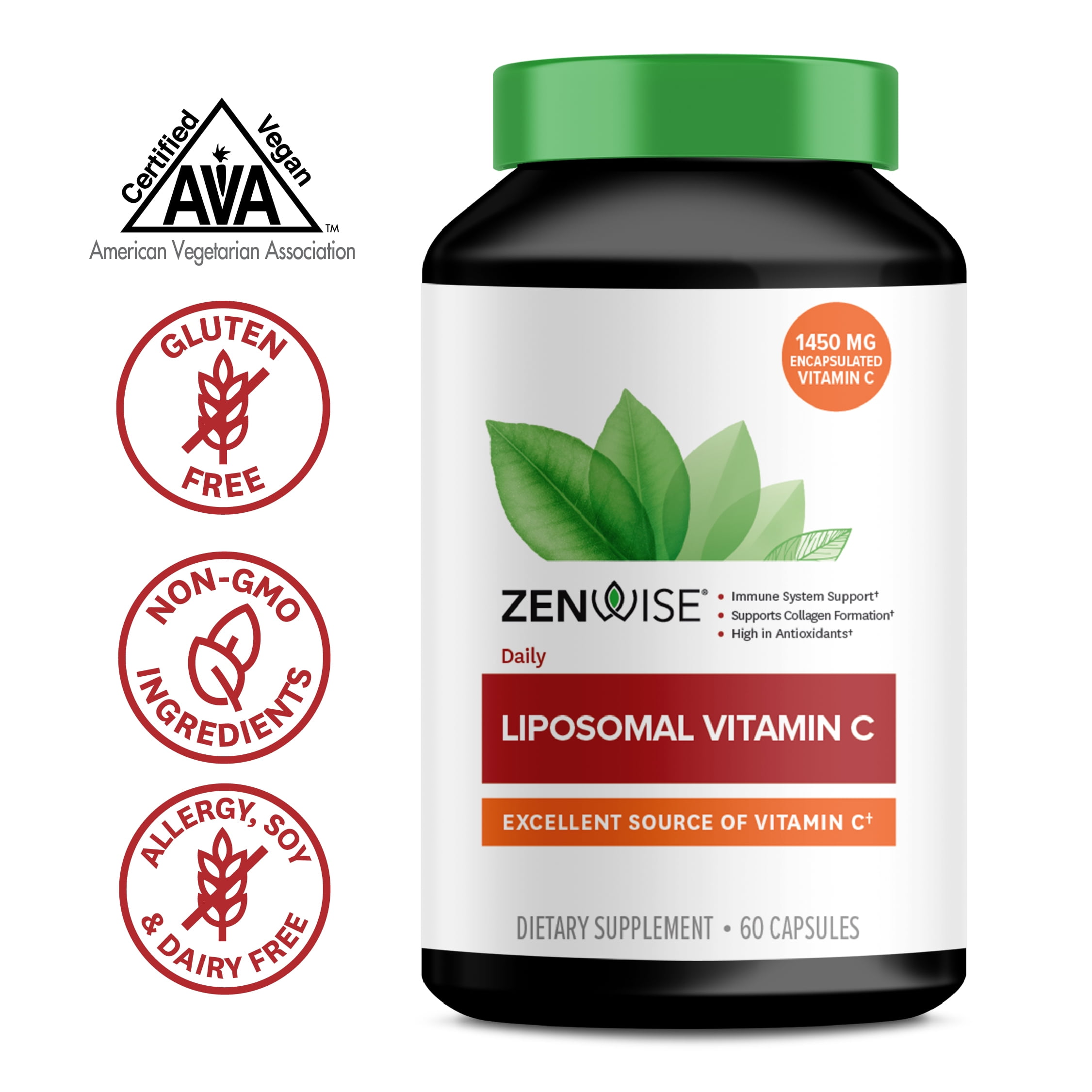 Zenwise Vitamin C Liposomal Ascorbic Acid 1450 MG of Organic Highly