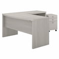 thumbnail image 3 of Scranton & Co Engineered Wood L-Shaped Bow Front Desk with Drawers in Gray Sand, 3 of 6