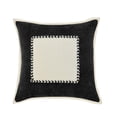 thumbnail image 1 of LR Home PILLO07704BKNFFPL Black Riviera Framed Square Throw Pillow, 1 of 1
