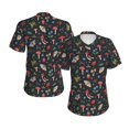 thumbnail image 3 of Goofa Forest Flora and Insects Pattern Women's Slim-Fit Short-Sleeve V-Neck T-Shirt,Classic-Fit Short-Sleeve V-Neck T-Shirt-X-Large, 3 of 5