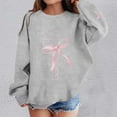 thumbnail image 2 of DHFJKG Girls Oversized Sweatshirts Bow Print Long Sleeve Crewneck Drop Shoulder Pullover Top Outerwear For Everyday Play School Wear Casual Jumper Tops, 2 of 4