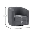 thumbnail image 7 of Pemberly Row 19'' Traditional Velvet Upholstered Swivel Accent Chair in Gray, 7 of 7