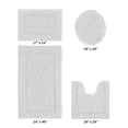 thumbnail image 2 of Better Trends Bath Rug 4 Piece Set 100% Cotton Soft Bathroom Seat Covers, Water Absorbent, Reversible, Machine Washable for Bathroom Decor Toilet Base Contour, Lid Cover White Lux Collection, 2 of 4