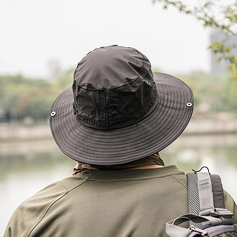 Summer Men Women Fisherman Bucket Cap Sun Hat Wide Brim Bucket Hat Boonie Hat Waterproof Breathable Packable UPF50+ for Fishing Hiking Camping - image 5 of 6