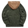 thumbnail image 3 of ZAFUL Colorblock Splicing Faux Fur Fluffy Hoodie Army Green M, 3 of 5