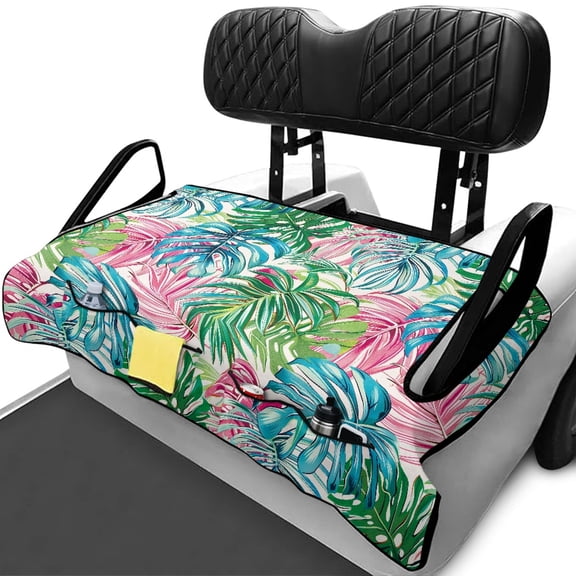 XYZCANDO Tropical Leaves Golf Cart Seat Protect Your Golf Carts, for Club Car Golf Cart, Golf Cart Seat Covers, Compatible with EZGO TXT RXV 2 Passenger