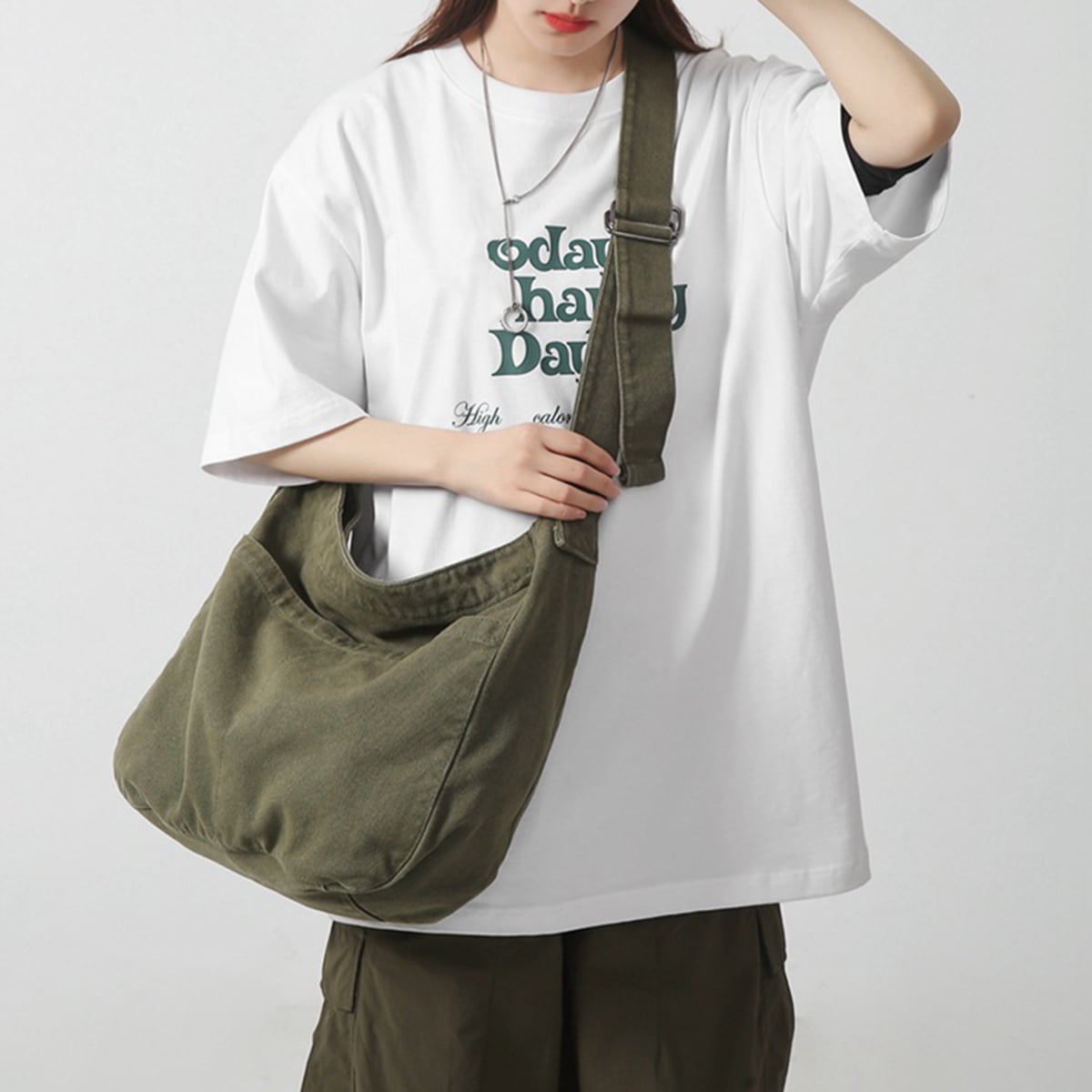 Canvas Fabric Messenger Bag, Vintage Bags Y2K for Students, Large Capacity Crossbody Bag, Shoulder Bag, Leisure Bag with Multiple Inner Compartments ( Green) - Walmart.com Canvas Fabric Messenger Bag, Vintage Bags Y2K for Students, Large Capacity Crossbody Bag, Shoulder Bag, Leisure Bag with Multiple Inner Compartments ( Green) - Walmart.com