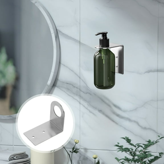 FRCOLOR Wall Mounted Hand Soap Dispenser Holder Silver 1Pack Sleek Style