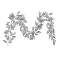thumbnail image 3 of Vickerman 6' Silver Artificial Gardenia Glitter Garland., 3 of 5