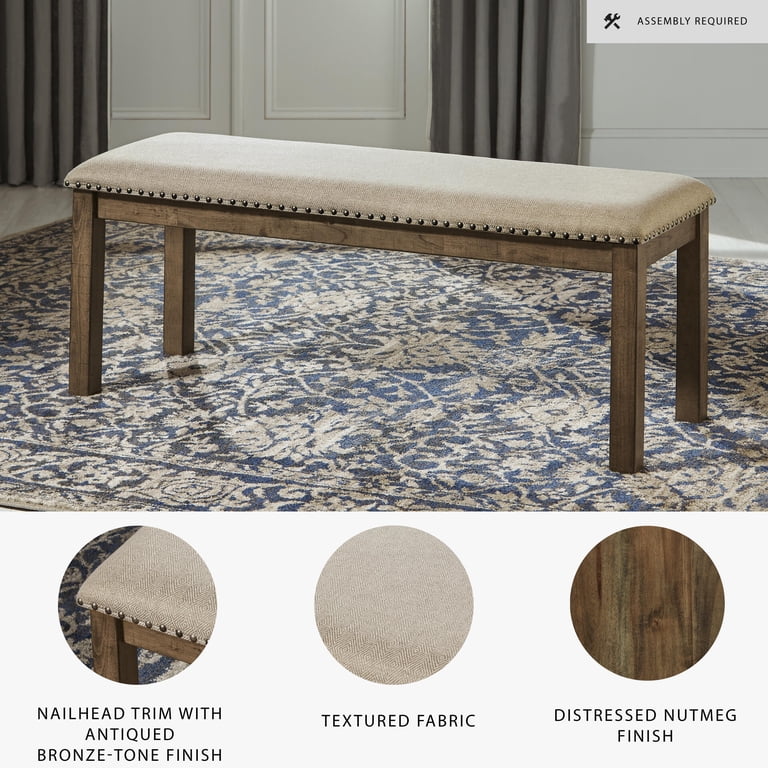 Signature Design by Ashley Moriville Dining Bench, Beige photo 3