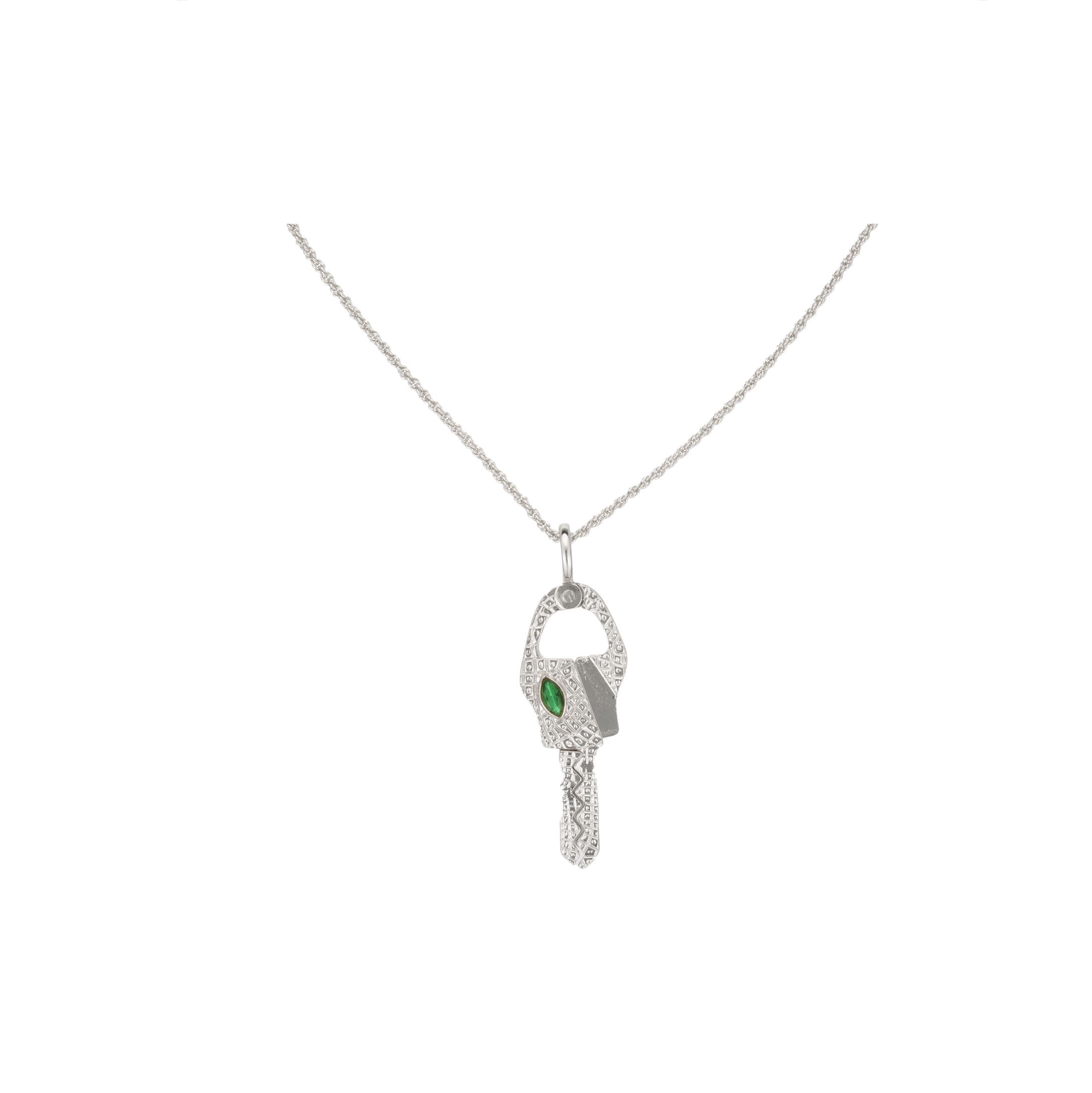 Bella by Thorne Croc Clip Adult Necklace, Silver