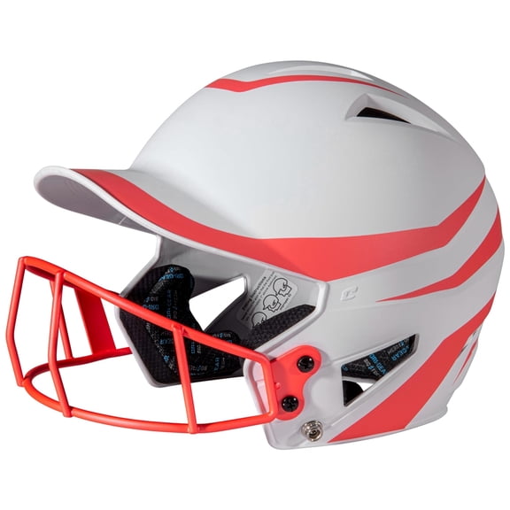 HX Rise Legend Batting Helmet w/Facemask - CORAL ORANGE