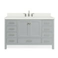 thumbnail image 2 of Ariel Cambridge 55 In. Oval Sink Vanity With White Quartz Countertop In Grey, 2 of 10