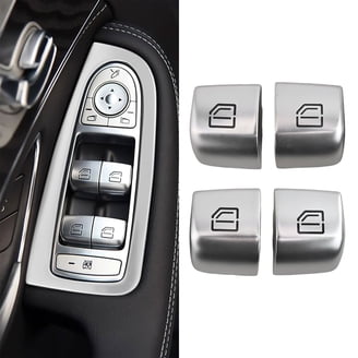 Chrome Window Control Switch Cover Cap For Mercedes C-Class, GLC, S-Class - Direct Replacement, AUXITO Brand, 2-Year Warranty