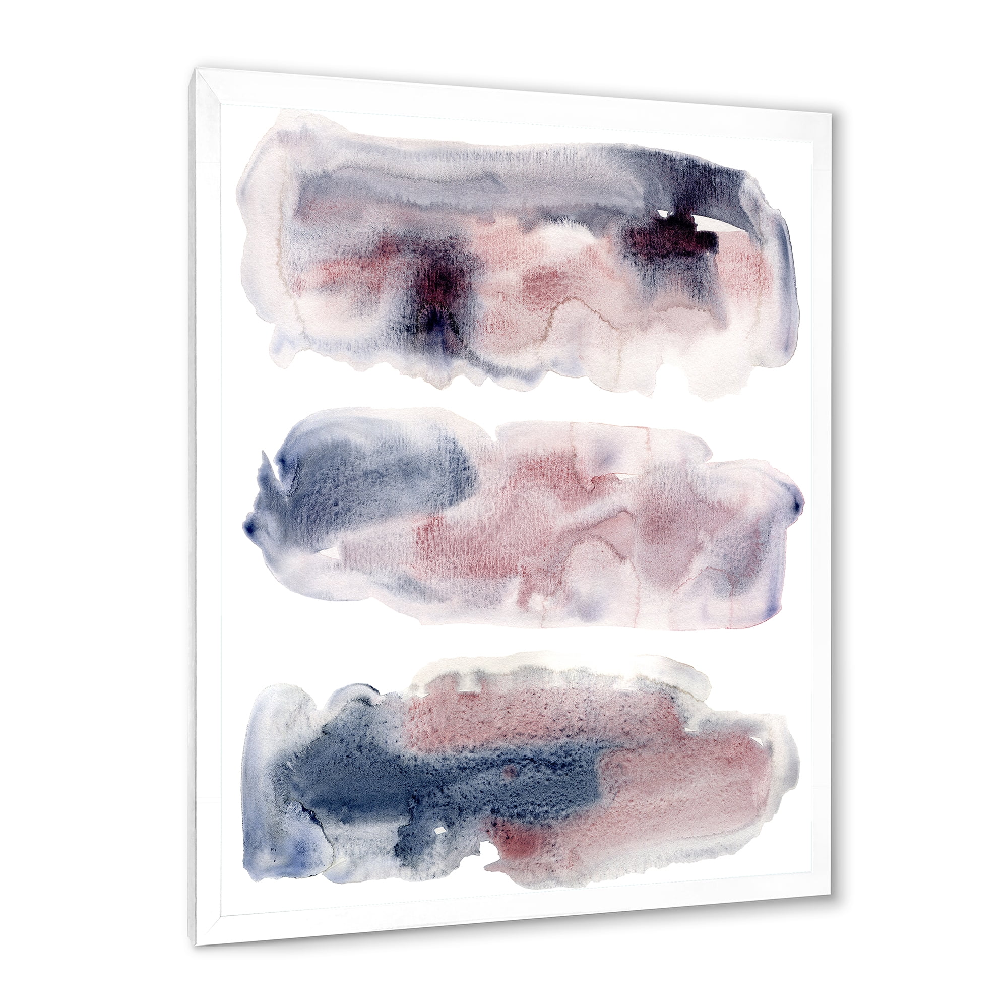 Designart 'Blue and Pink Clouds With Beige Spots I' Modern Framed Art Print