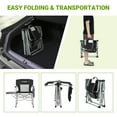 thumbnail image 5 of FUNDANGO Black Heavy Duty Directors Chair with Side Table for Camping, Portable Folding Camping Chairs for Outside, Foldable Outdoor Chair Support 400lbs, Oversized Beach Chair for Sports, Black, 5 of 9
