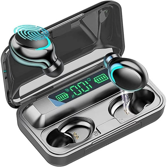 Wireless Earbuds with Large Charging Case and Phone Charging Function, Waterproof, Hi-Fi Stereo Sound