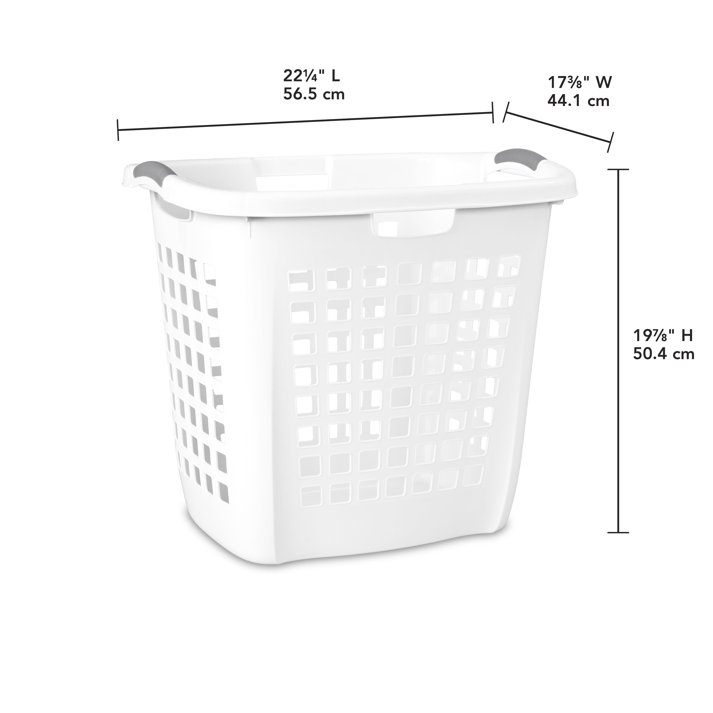Sterilite Ultra™ Easy Carry Plastic Laundry Hamper w/ Sturdy Rim and Handles, White, Pack of 4
