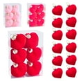 thumbnail image 4 of Uscallm under $5 2Pcs Christmas Heart Shaped Ornaments, Christmas Set Heart Shaped Hanging Balls 12pcs, Flocked Christmas Tree Ornaments, Holiday Décor Ball Set, Festive Tree Decorations, 4 of 9