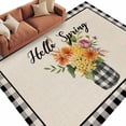 thumbnail image 6 of Farmhouse Flowers Area Rug 8x10 Washable Rug Non Slip Spring Watercolor Floral Leaf Black Plaid Large Area Rug Soft Stainresistant Indoor Floor Carpet for Living Room Bedroom Home Office Dining Room, 6 of 8