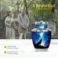 thumbnail image 3 of MUKTIVE Waterfall Memorial Urn for Human Ashes Adult Women for Funeral, Blue Burial Urns for Mom & Dad, Large Forest Decorative Urn for Ashes for Male, Forest Design Cremains Container, 10 Inch, 3 of 7