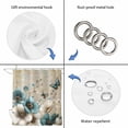 thumbnail image 4 of Teal Tulip Butterfly Shower Curtain, Waterproof Shower Curtains for Bathroom, Beige Turquoise Floral Vintage Rustic Washable Fabric Bathtub Curtain Set Bath Decor with 12 Hooks Standard 72"x72", 4 of 8