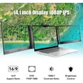 thumbnail image 2 of AEEZO 14Inch 1080P IPS Laptop Screen Extender | 280° Rotatable Portable Monitor, Plug & Play, Fits 13-17.3" Laptops, Compatible with Windows/Mac/Android/Chrome(Type-C/USB Interfaces, Requires DP), 2 of 9