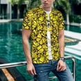 thumbnail image 6 of Lsque Yellow Butterflies Pattern Mens Polo Golf Shirts Funny Graphics Shorts Sleeve Button Shirts Baseball T-shirt-Medium, 6 of 7