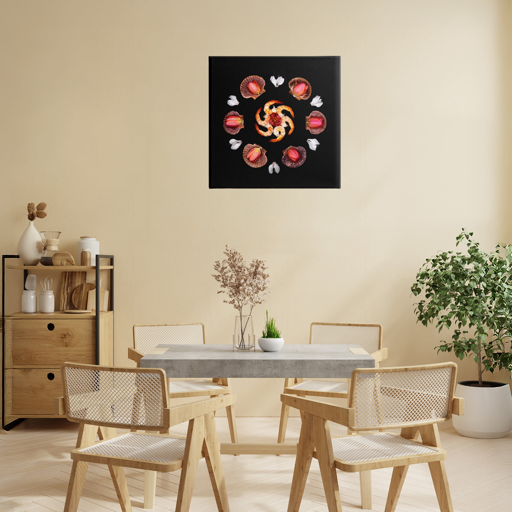 Stupell Industries Seashells & Tulips Symmetry Canvas Wall Art, design by Beth Adoette