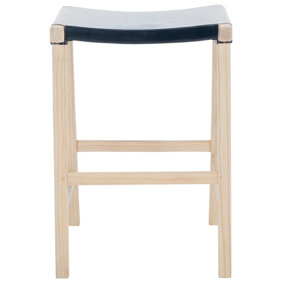 SAFAVIEH Aariz Rectangle Counter Stool, Black/Natural (18.5 in. W x 19 in. D x 26.8 in. H)