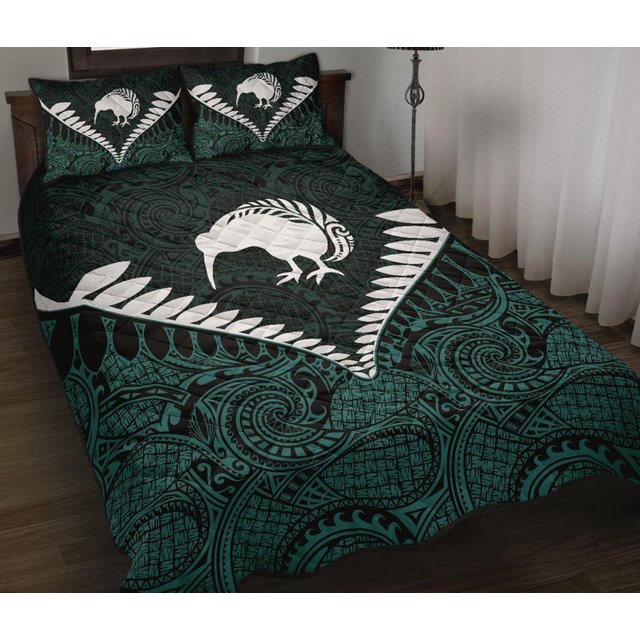 Kiwi Silver Fern Classic Juego de Cama Colcha Estado Oscuro