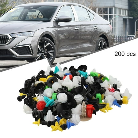

200Pcs Plastic Car Body Push Pin Rivet Fasteners Trim Moulding Clip Screw Driver