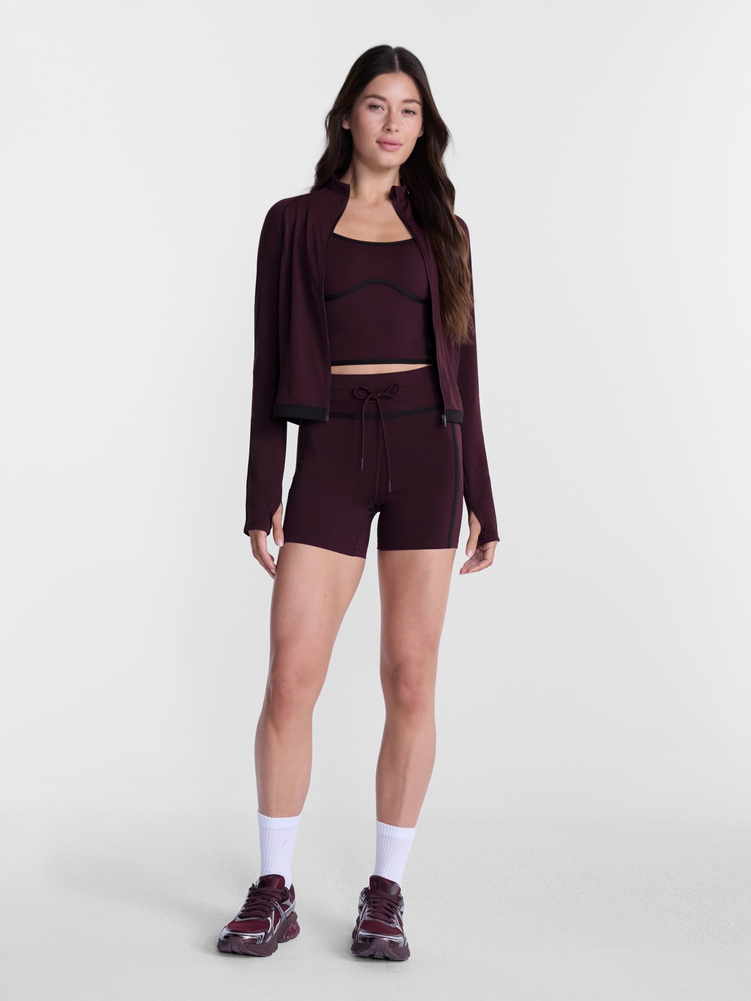 Avia Women's and Women's Plus SoftSculpt Tipped Cropped Active Jacket, Sizes XS-4X