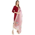 thumbnail image 3 of eloria Floral Pink Woman's Indian Ethnic Chunni, Dupatta, Stole, Scarf Shawl Wrap Gotta Patti, Tafata Silk, 3 of 4