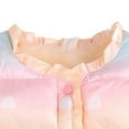 thumbnail image 4 of CPNG Toddler Girls Ruffle Puffer Vest Snap Button Jacket Button Lightweight Waistcoat Sleeveless Padded Gilet Winter Cute Gradient Color Jackets Outwear, 4 of 7