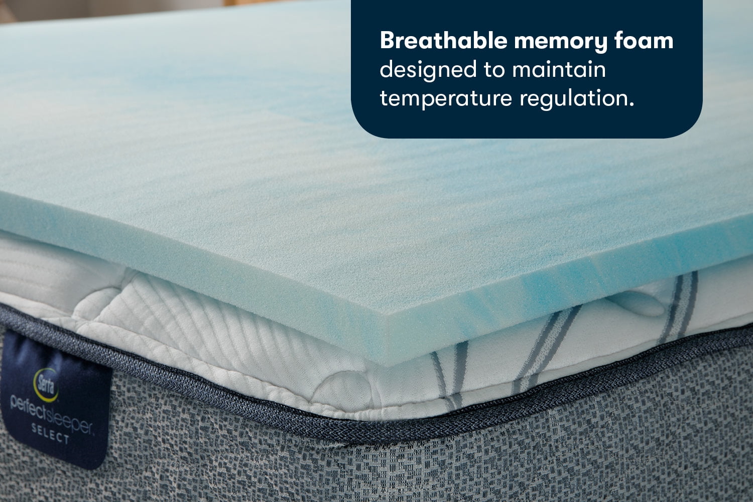Serta 1.5" Comfort Cooling Memory Foam Mattress Topper, Queen