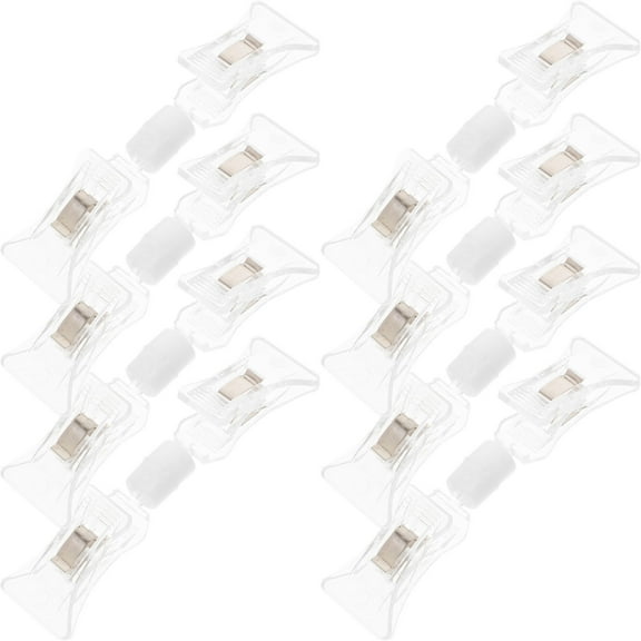Soimiss 8Pcs Clear Clip on Sign Holders for Displaying Price Tags Notes and in Retail
