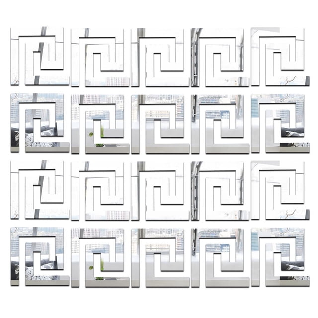 Set 10 Sticker Espejo Decorativo Plata Adhesivo Interior Acrílico H&Jess Sticker