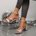 thumbnail image 5 of IEMIEMIEM Women's Sandals Low Chunky Block Heels 2026 Dressy Arch Support Open Toe Ankle Strap Summer Casual Wide Width Comfot Sandals Non Slip Walking Pump Shoes Silver 5.5 Wide, 5 of 6