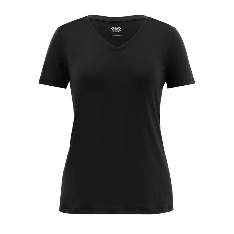 Athletic Works Women's Active V-Neck T-Shirt with Short Sleeves, 2