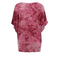 thumbnail image 3 of Made by Johnny Women's Kimono Style Loose fit Short Sleeve Dolman Tie Dye Cardigan XL WINE, 3 of 4