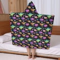 thumbnail image 5 of Black Colorful Dinosaurs Pattern Hooded Bath Towel，50"x30" for Ages 3 To 12 Kids, Quick Dry Lightweight Soft Microfiber Hood Beach Towel Cover Up for Kids, 5 of 7