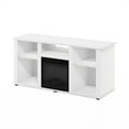 thumbnail image 3 of Furinno Jensen Fireplace TV Entertainment Center with Open Storage Compartment for TV up to 55 Inch, Solid White, 3 of 6